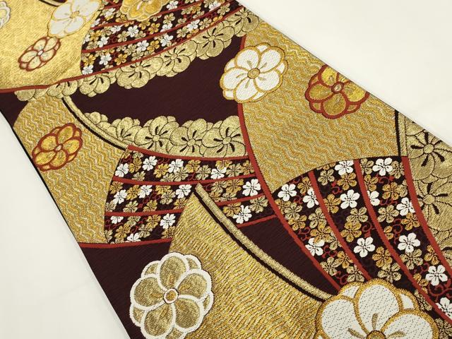 平和屋着物▼六通柄袋帯 舞花文 金糸 鈴乃屋扱い 正絹 逸品 AABI3759wj