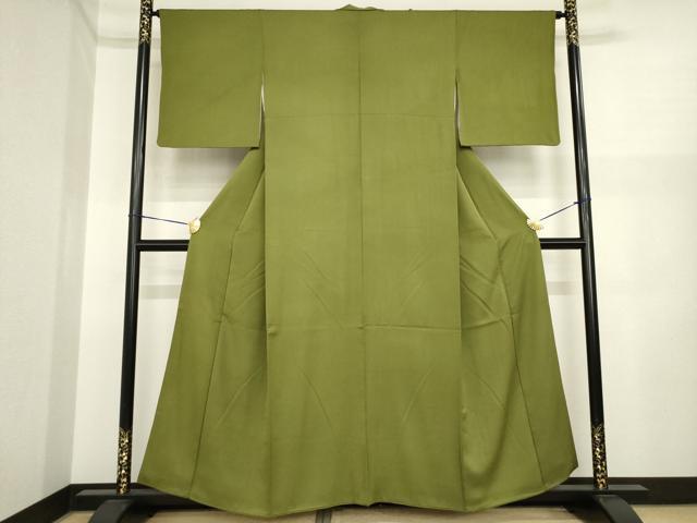 平和屋着物●上質な色無地　璃寛茶色　正絹　逸品　AABI3769ck