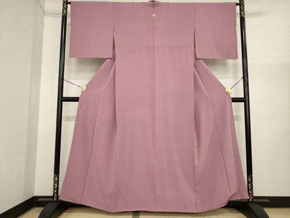 平和屋着物●上質な色無地　梅鼠色　正絹　逸品　AABI3771ck