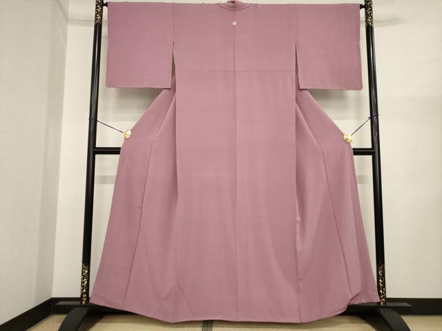 平和屋着物●上質な色無地　梅鼠色　正絹　逸品　AABI3771ck