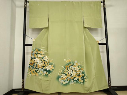 平和屋着物●豪華色留袖　刺繍　草花文　暈し染め　正絹　逸品　AABI3783ck