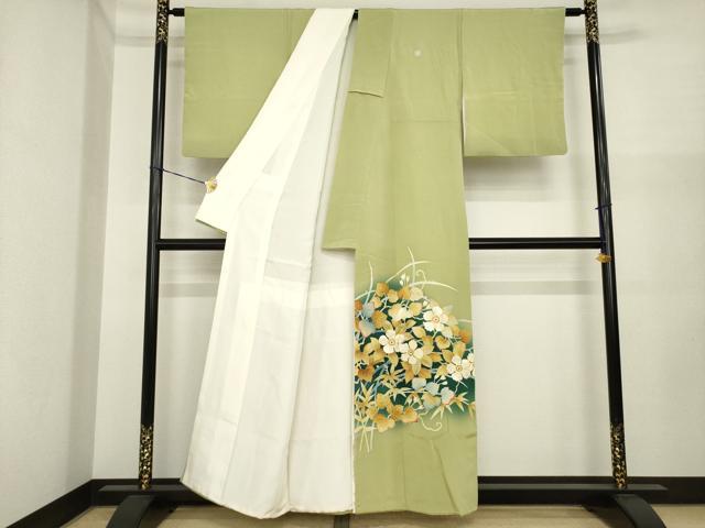 平和屋着物●豪華色留袖　刺繍　草花文　暈し染め　正絹　逸品　AABI3783ck