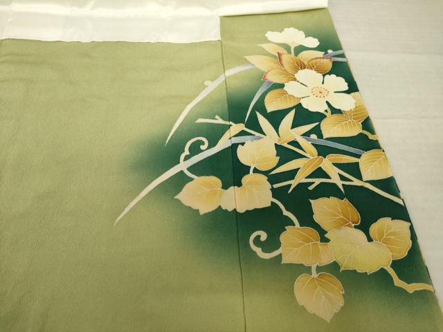 平和屋着物●豪華色留袖　刺繍　草花文　暈し染め　正絹　逸品　AABI3783ck