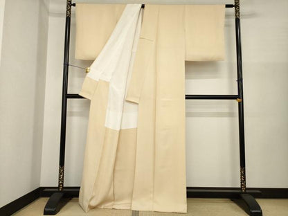 平和屋着物●上質な色無地　淡香色　正絹　逸品　AABI3785ck