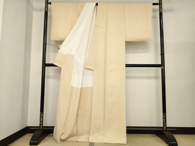 平和屋着物●上質な色無地　淡香色　正絹　逸品　AABI3785ck