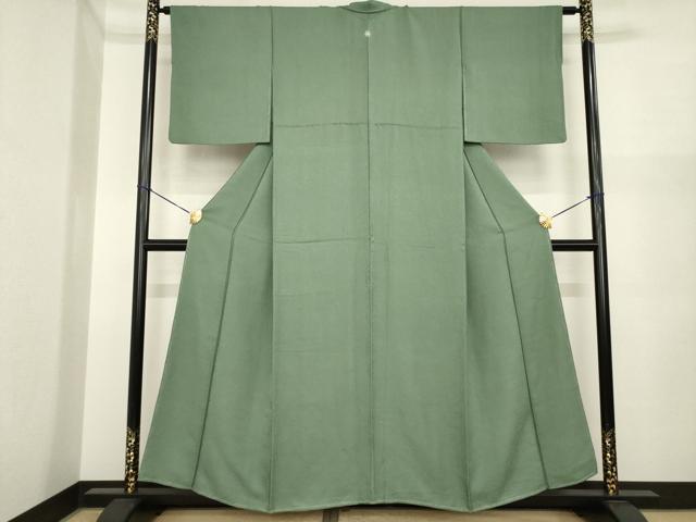 平和屋着物●上質な色無地　藍媚茶色　正絹　逸品　AABI3786ck