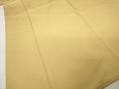 平和屋着物●上質な色無地　黄唐茶色　正絹　逸品　AABI3788ck