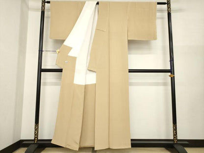平和屋着物●上質な色無地　柴染色　ほていや扱い　正絹　逸品　未使用　AABI3789ck