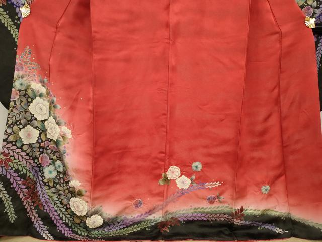 平和屋着物●豪華振袖　辻が花　絞り　舞花文　金彩　銀通し地　正絹　逸品　AABI3790ck