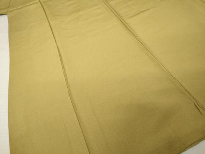 平和屋着物●上質な色無地　朽葉色　正絹　逸品　AABI3791ck