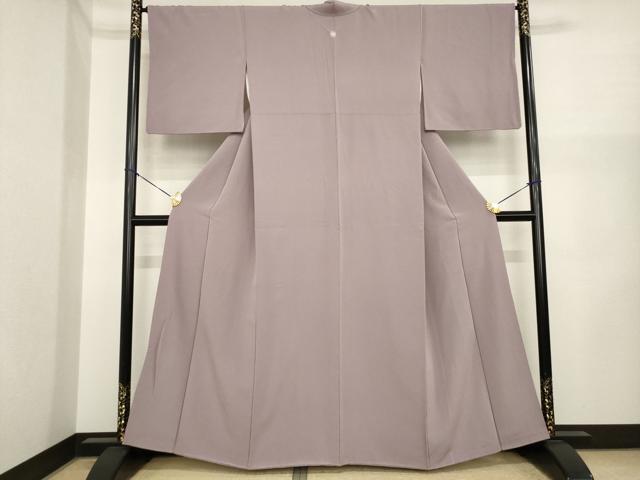 平和屋着物●上質な色無地　梅鼠色　正絹　逸品　AABI3794ck