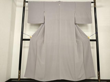 平和屋着物●上質な色無地　鳩羽鼠色　正絹　逸品　AABI3796ck