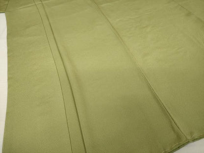 平和屋着物●上質な色無地　作家物　海松色　正絹　逸品　未使用　AABI3799ck