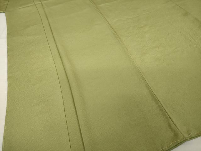 平和屋着物●上質な色無地　作家物　海松色　正絹　逸品　未使用　AABI3799ck