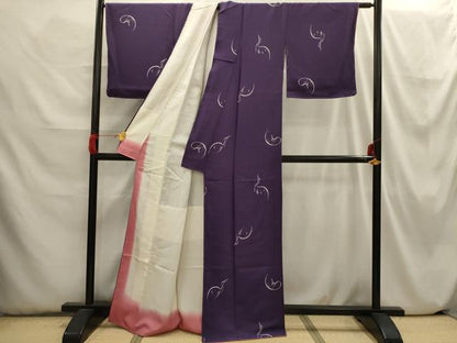 平和屋着物■上質な小紋　鶴　正絹　逸品　AABI3807sx