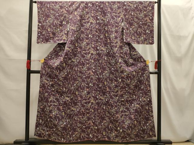 平和屋着物■上質な小紋 枝梅文 正絹 逸品 AABI3808sx
