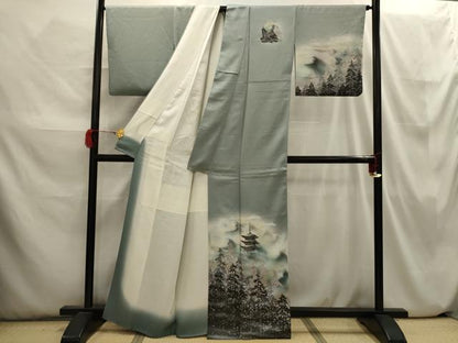 平和屋着物■訪問着 風景文 暈し染め 正絹 逸品 AABI3811sx