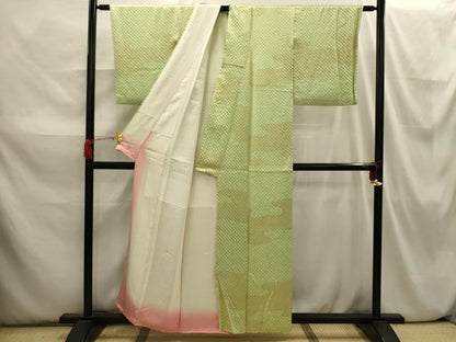 平和屋着物■上質な小紋 総絞り 霞文 正絹 逸品 AABI3812sx