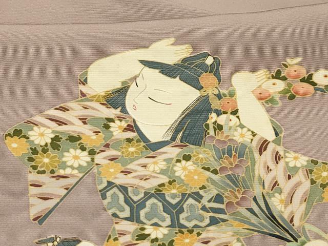 平和屋着物■豪華色留袖 作家物 童子 金銀彩 正絹 逸品 AABI3813sx