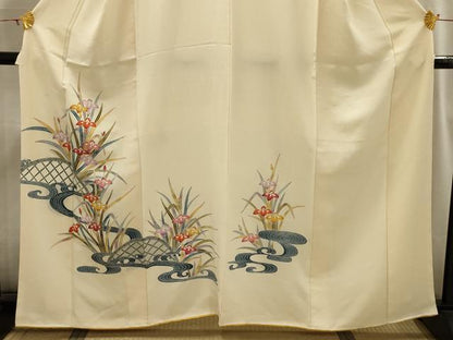 平和屋着物■訪問着 流水花籬文 正絹 逸品 AABI3814sx