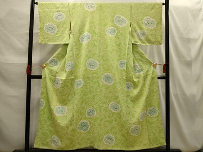 平和屋着物■上質な小紋 絞り 花唐草文 正絹 逸品 AABI3815sx