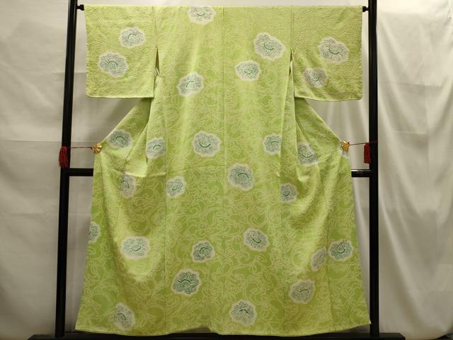 平和屋着物■上質な小紋 絞り 花唐草文 正絹 逸品 AABI3815sx