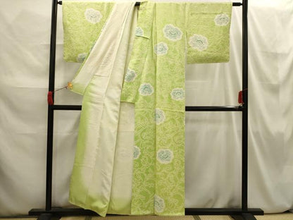平和屋着物■上質な小紋 絞り 花唐草文 正絹 逸品 AABI3815sx