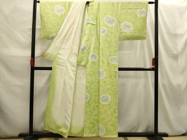 平和屋着物■上質な小紋 絞り 花唐草文 正絹 逸品 AABI3815sx