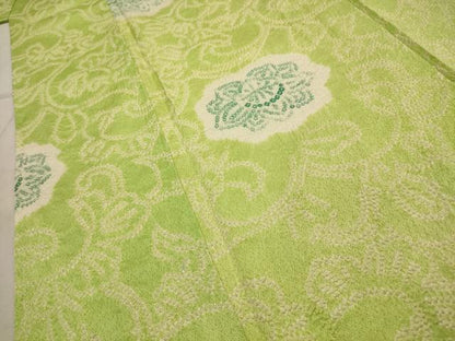 平和屋着物■上質な小紋 絞り 花唐草文 正絹 逸品 AABI3815sx