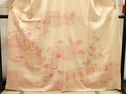平和屋着物■訪問着 総絞り 花籬文 正絹 逸品 AABI3816sx