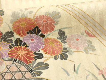 平和屋着物■訪問着 地紙花文 金彩 正絹 逸品 AABI3818sx