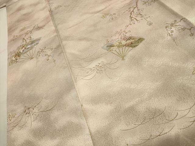 平和屋着物■上質な小紋 扇面花文 暈し染め 正絹 逸品 AABI3820sx