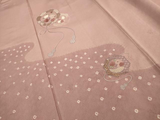 平和屋着物■訪問着 刺繍 花鏡裏文 金糸 正絹 逸品 AABI3826sx