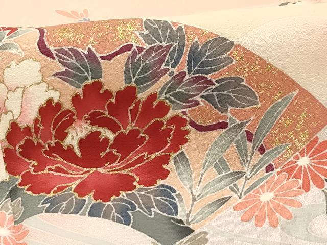 平和屋着物■訪問着 流水地紙花籬文 暈し染め 金彩 正絹 逸品 AABI3829sx