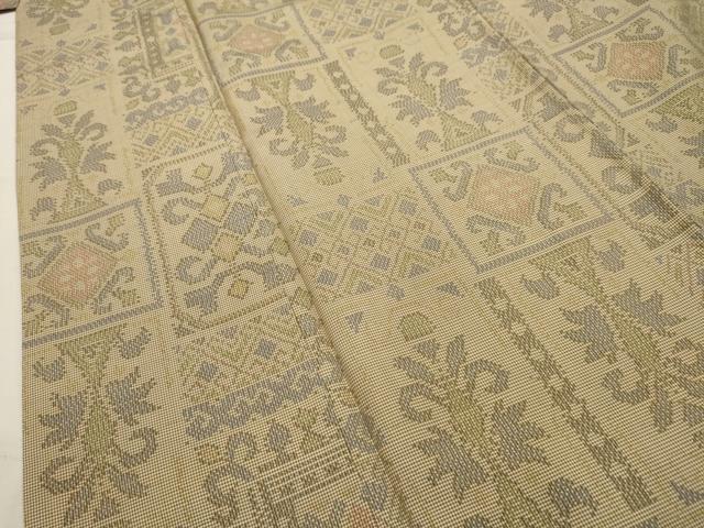 平和屋着物■上質な紬 飾花文 正絹 逸品 AABI3830sx