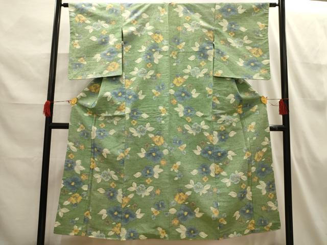平和屋着物■上質な紬 舞花文 正絹 逸品 AABI3831sx