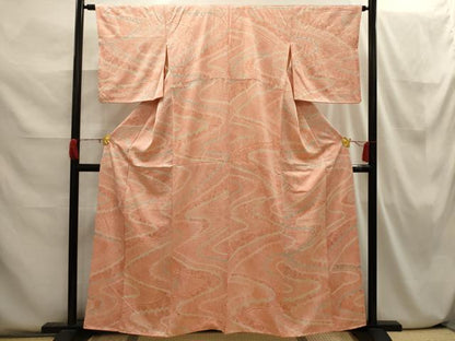 平和屋着物■上質な小紋 絞り 流水花文 金彩 正絹 逸品 AABI3832sx