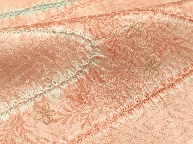 平和屋着物■上質な小紋 絞り 流水花文 金彩 正絹 逸品 AABI3832sx