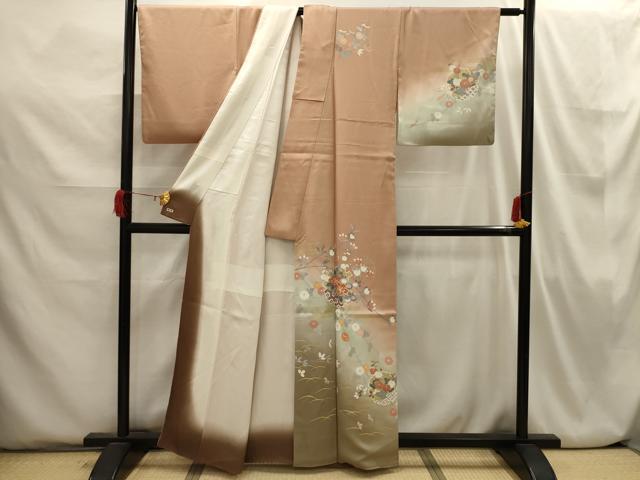 平和屋着物■訪問着 駒刺繍 雪輪花文 暈し染め 金彩 三越扱い 正絹 逸品 AABI3841sx