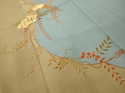 平和屋着物■訪問着 地紙花文 正絹 逸品 AABI3842sx
