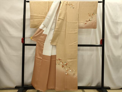 平和屋着物■訪問着　枝花文　暈し染め　金彩　正絹　逸品　AABI3847sx