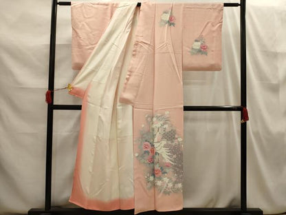 平和屋着物■訪問着　孔雀花文　正絹　逸品　AABI3848sx