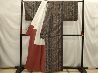 平和屋着物■上質な紬　笹竹間道　正絹　逸品　AABI3851sx
