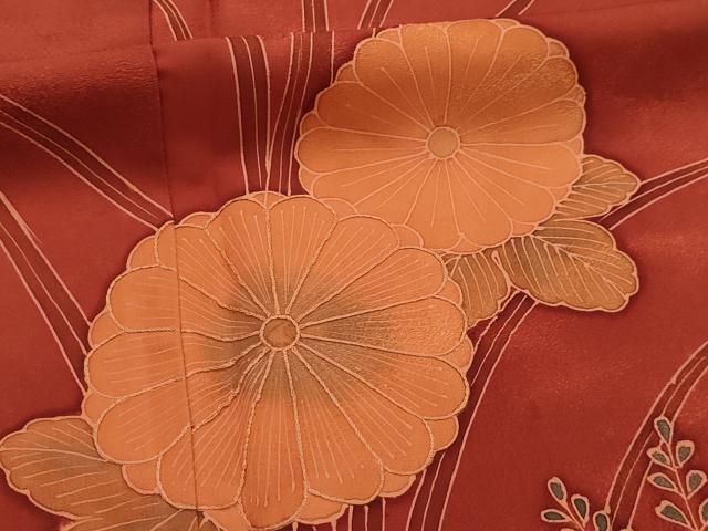 平和屋着物■訪問着　刺繍　草花文　正絹　逸品　AABI3854sx