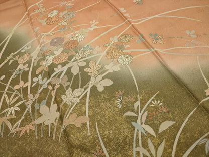 平和屋着物■訪問着 作家物 刺繍 枝花文 暈し染め 金彩 正絹 逸品 AABI3857sx