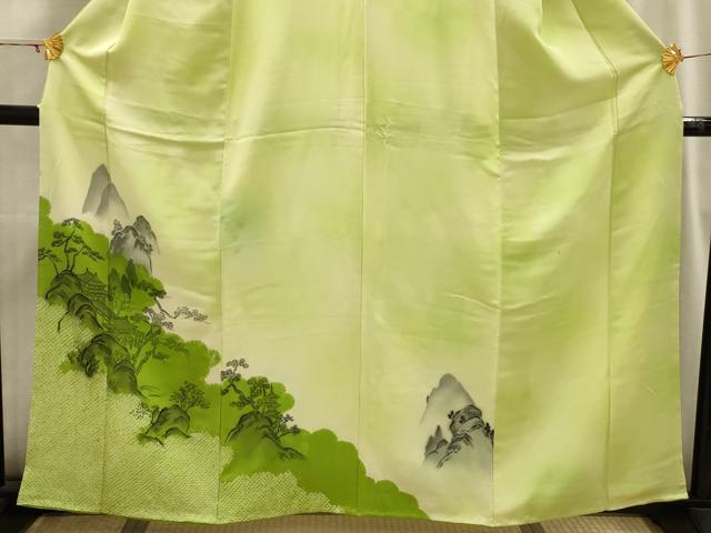 平和屋着物■訪問着 絞り 風景文 暈し染め 正絹 逸品 AABI3859sx
