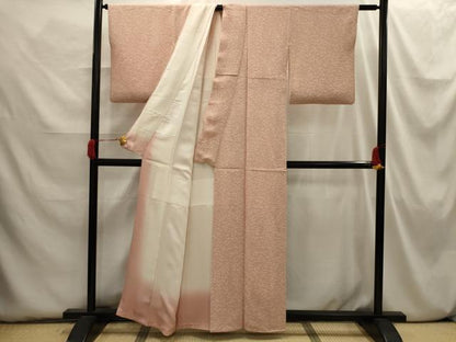 平和屋着物■上質な小紋　草花文　金彩　鬼しぼ縮緬　正絹　逸品　AABI3862sx