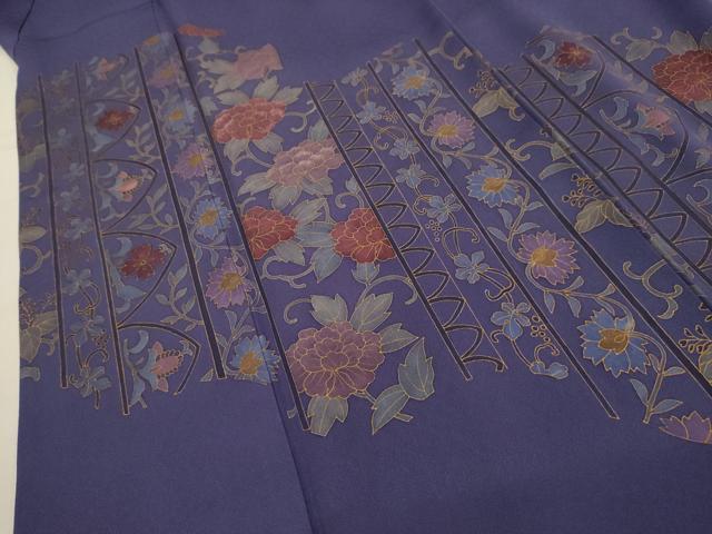 平和屋着物■訪問着 刺繍 花唐草文 金彩 正絹 逸品 AABI3867sx