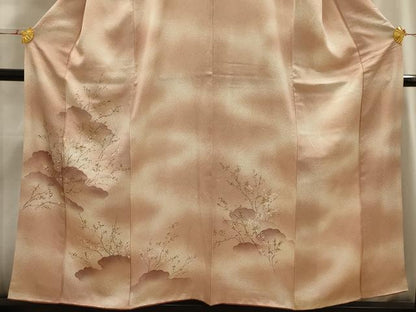 平和屋着物■訪問着　枝花文　暈し染め　金彩　正絹　逸品　AABI3869sx