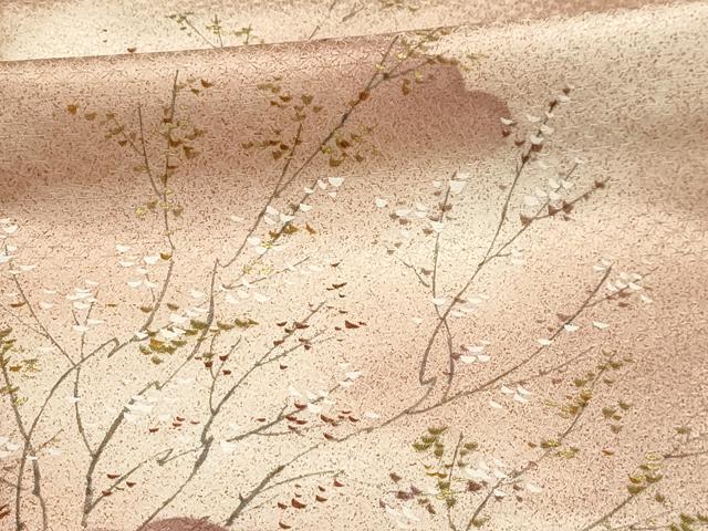 平和屋着物■訪問着　枝花文　暈し染め　金彩　正絹　逸品　AABI3869sx